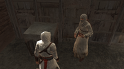 Altaïr praat met de informant.