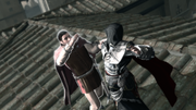 Ezio assassinating the nobleman