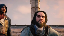 Arno and Bellec spying on Sivert and Arpinon