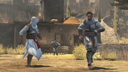 Altaïr and Darim chased by Abbas