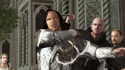 Antonio végignézi, ahogyan Stefano da Bagnone megdöfi Lorenzót