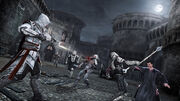 Ezio fighting alongside Niccolò