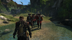 Shay escorting Monro and his men