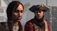 Haytham Kenway au côté de Kaniehtí:io