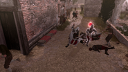 Ezio combatte contro le guardie dei Borgia.