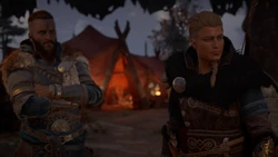Eivor and Sigurd discussing about Ceolbert's inexperience