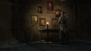 Connor examining the Templars' portraits