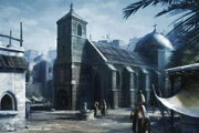 Concept art of a church in Acre