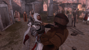 Ezio assassinating Lanz