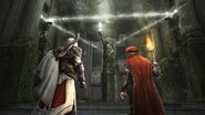 Ezio et Leonardo ouvrant le temple de Pythagore