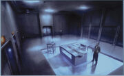 Concept art of the Animus room in Abstergo