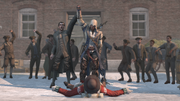 Connor defeating the Redcoat