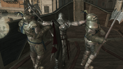 Ezio assassinating two guards on the ship