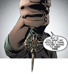 André giving the Templar pin to Berg