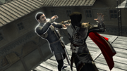 Ezio assassinating the guard captain