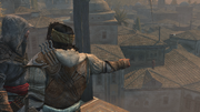 Ezio and Yusuf noticing a Templar scout