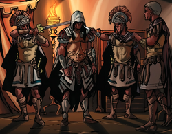 Aquilus in General Gracchus' tent