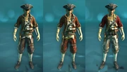 Pirate, Fraud and Warrior costumes for the Stowaway