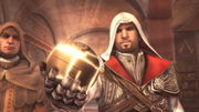 Ezio holding the Apple