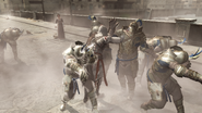 Ezio tuant deux brutes