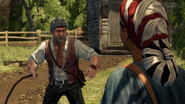 Aveline facing an overseer armed with a whip