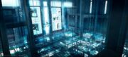 Concept art of an overhead view of the Animi room