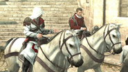 Niccolò ed Ezio a cavallo a Roma.