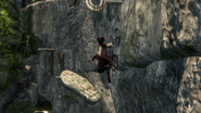 Aveline using her whip to traverse the Mayan ruins