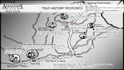 Map detailing the main events of the comic.