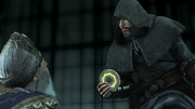 Ezio recovering the Masyaf key