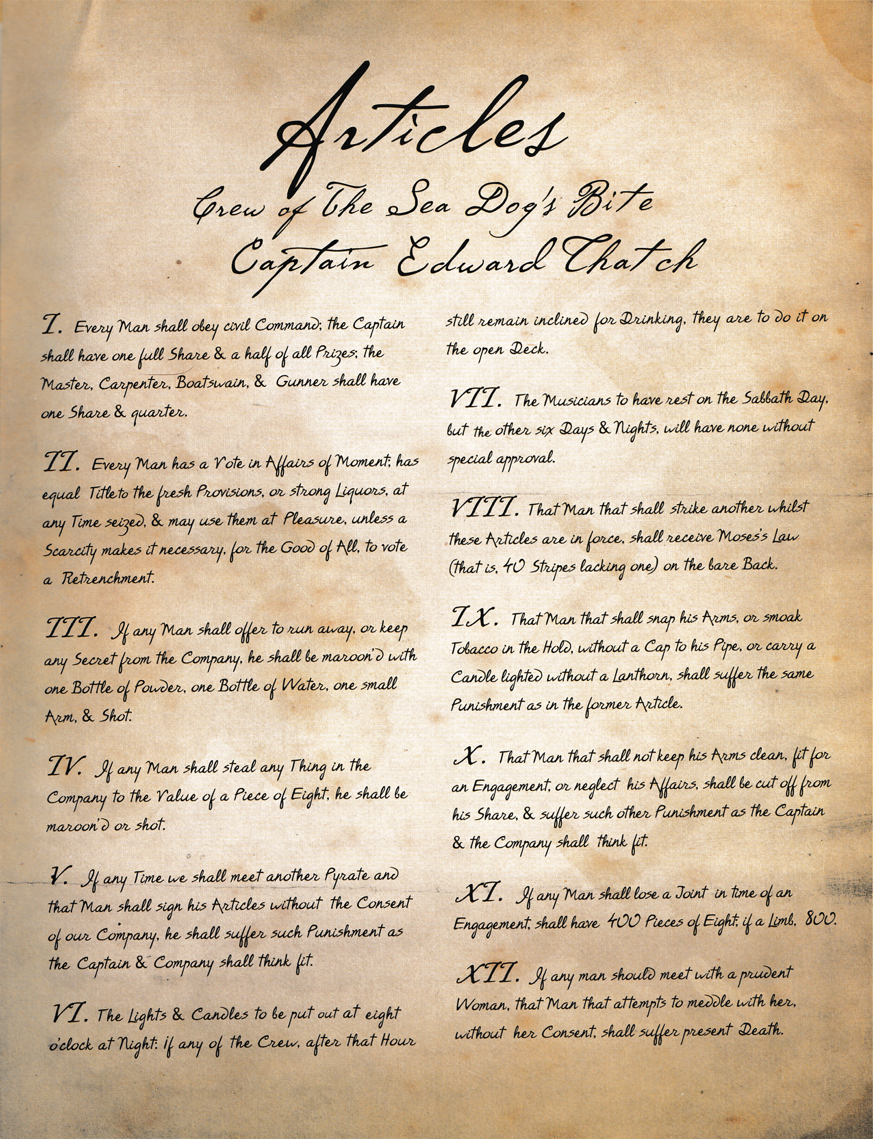 Pirate code of Edward Thatch, Assassin's Creed Wiki