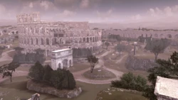 An aerial view of the Antico district