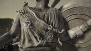 The Aegis on a marble statue of Athena