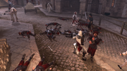 Ezio fighting the guards
