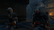 Ezio speaking with the Apprentice