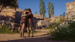 Timotheos embracing Kassandra
