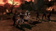 Ezio a pengéivel harcol.