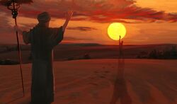 Pythagoras parting ways with Kyros after receiving the Staff