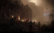 Concept art of the Bastille being stormed