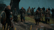 Eivor and her allies readied for battle