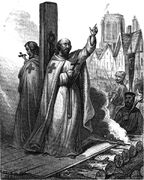 An illustration of de Molay's execution