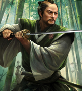 Oda Nobunaga wielding a katana