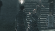 Altaïr listening in to the conversation