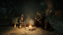 Basim and Eivor discussing their pasts