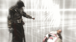 Ezio sparing Rodrigo's life