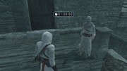 Altaïr speaking with the informer