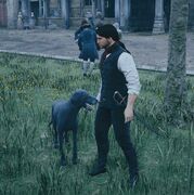 ACU Arno and dog.jpg (51 KB) Arno Dorian and a dog in Versailles