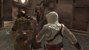 Altaïr borseggia il civile.
