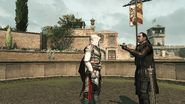Mario waarschuwt Ezio.