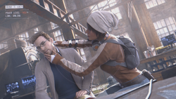 Shaun being tended to by Rebecca after their escape from Berg and da Costa